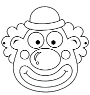 çocuklar için hazır kağıttan Palyanço maskesi şablonu